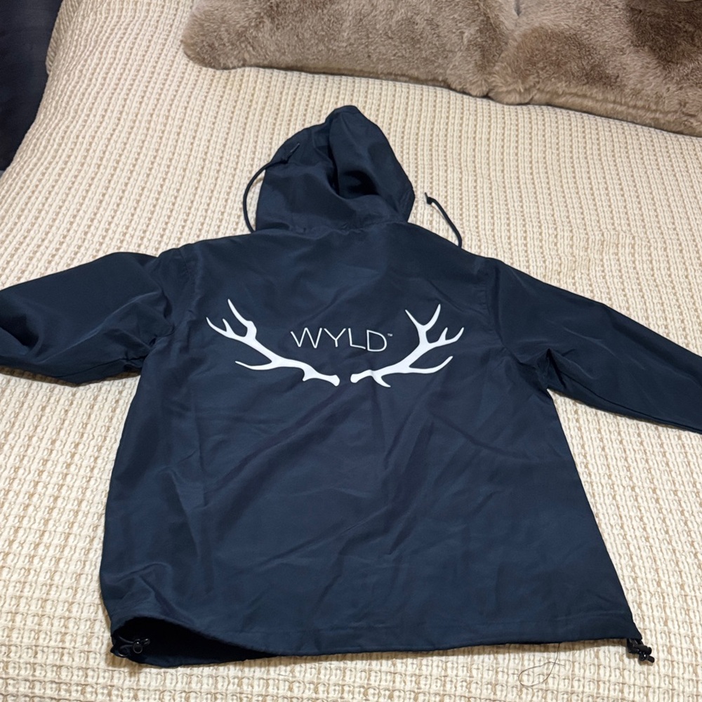 WYLD Navy Hooded Rain Jacket - Picture 4 of 4